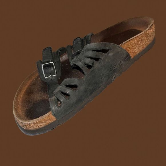 Birkenstock Granada Soft Footbed
Oiled Leather Black Sandals Size 40 US 9.5 - Picture 1 of 9